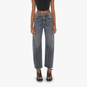 MOTHER Superior The Half Pipe Flood Barrel Jeans Outta Sight Black 25